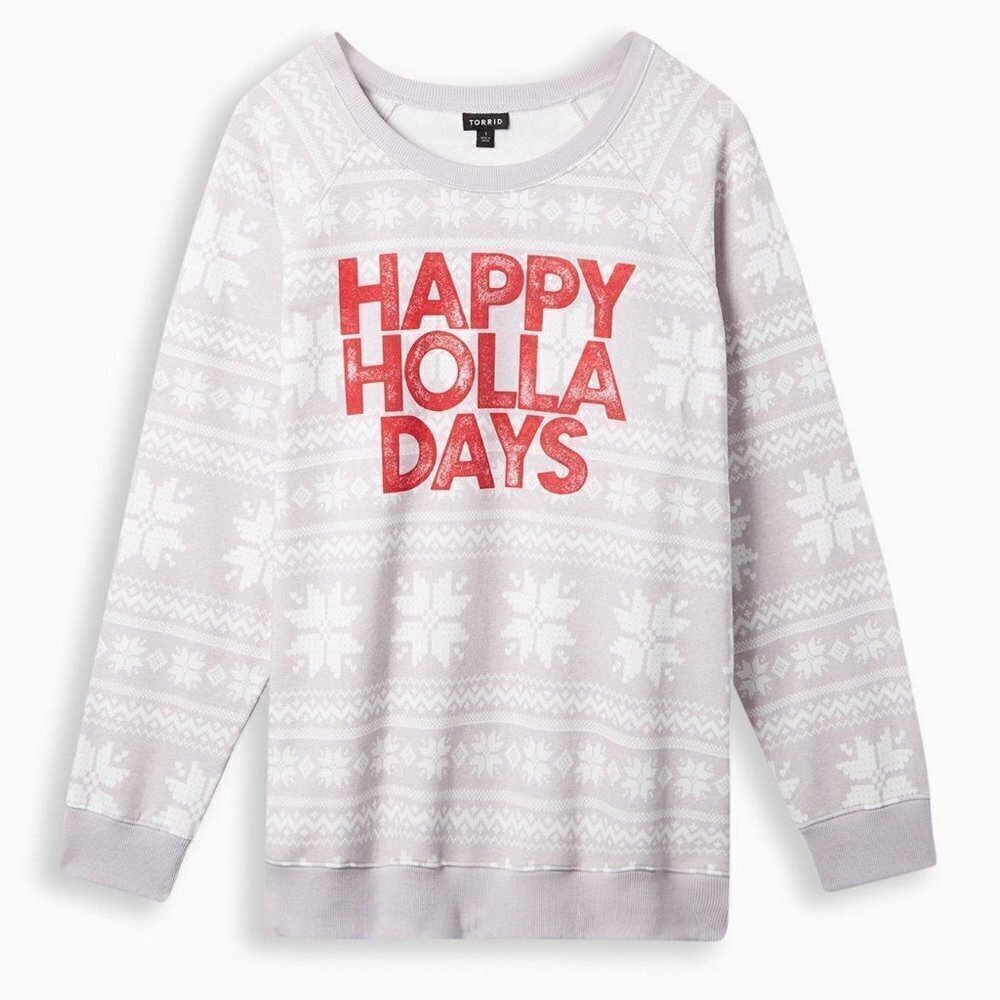 Torrid - Happy Holla Days Classic Fit Super Soft Plush Crew Neck Sweatshirtโโโโ